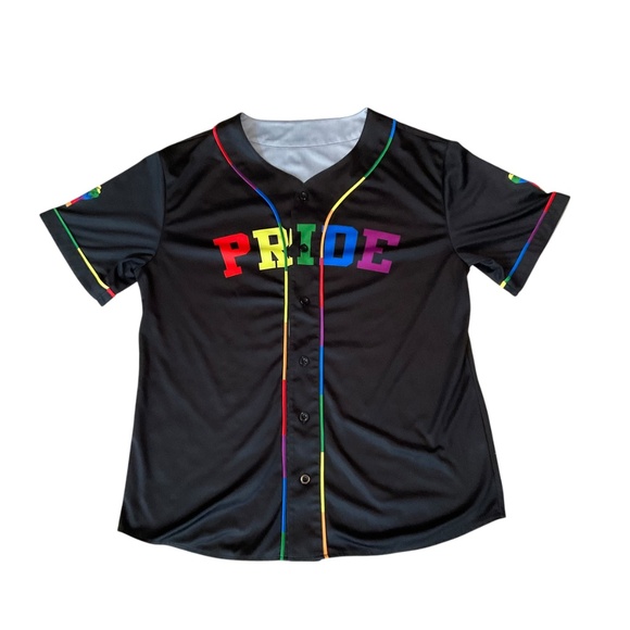 LGBTQ+ Pride Love Is Love Jersey Baseball Shirt GarmentOne Clothing Large Unisex - Picture 2 of 9